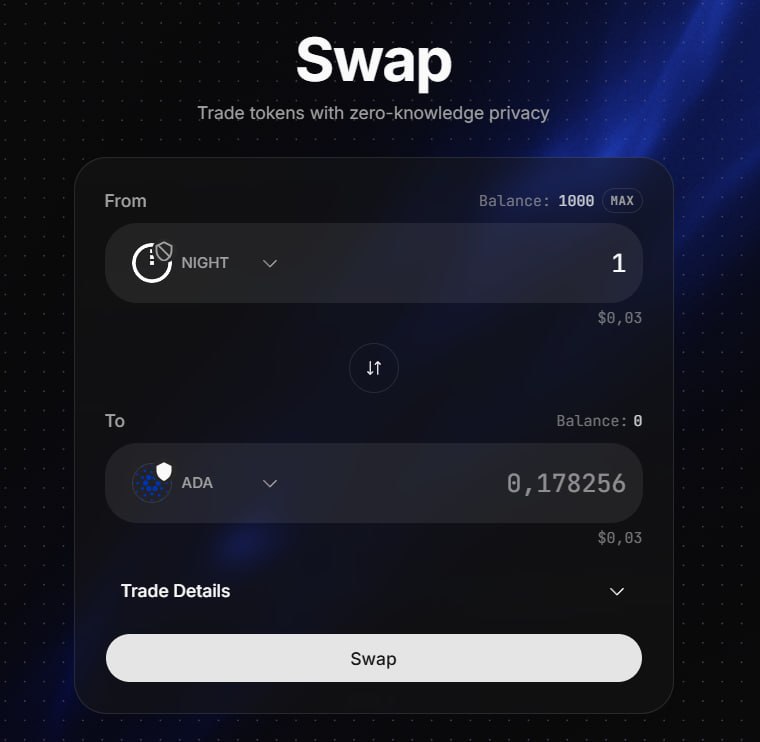 The Abyss swap screen